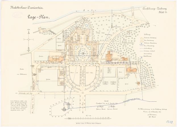 Eine detaillierte Karte von Köln, Deutschland, mit einer Überlagerung eines Papiers mit einer Gebäudezeichnung und Text über die Geschichte, Kultur und Sehenswürdigkeiten der Stadt.