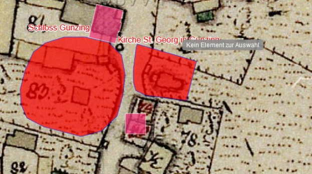 Eine Karte einer Stadt mit einem roten Hakenkreuzsymbol in der Mitte, umgeben von Text und Zahlen.